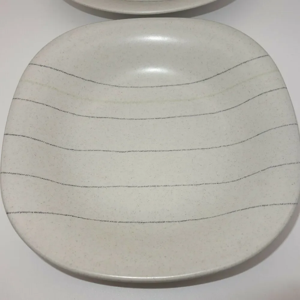 Set of 2 Vintage Mikasa New Visions Coupe Soup Bowl Gentry Gray Pinstripes